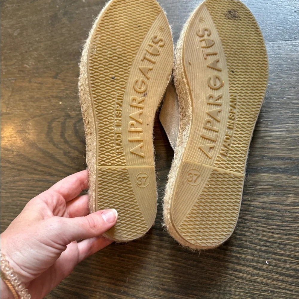 Alpargatus Shimmery Silver/Gold Espadrille Slides